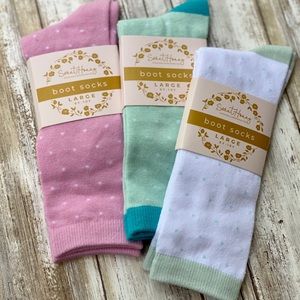 NWT 3 Pairs SweetHoney Polka Dot Boot Socks